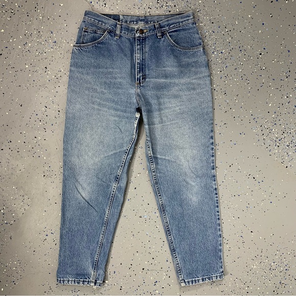 Vintage 80s Gitano Distressed Mom Jeans High Waist Tapered Leg 14 Petite 32"x29" - Picture 1 of 11